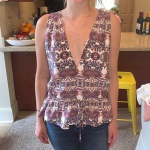 Intermix paisley peplum blouse